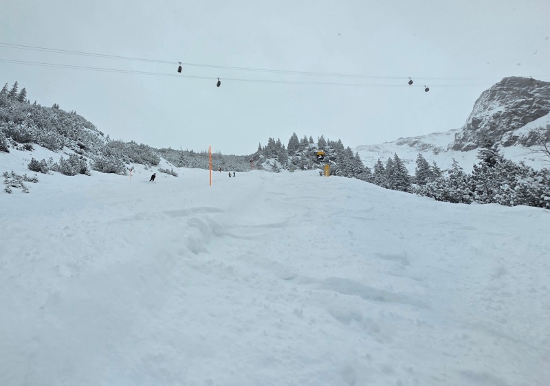 Steep pitch of ski trail #6