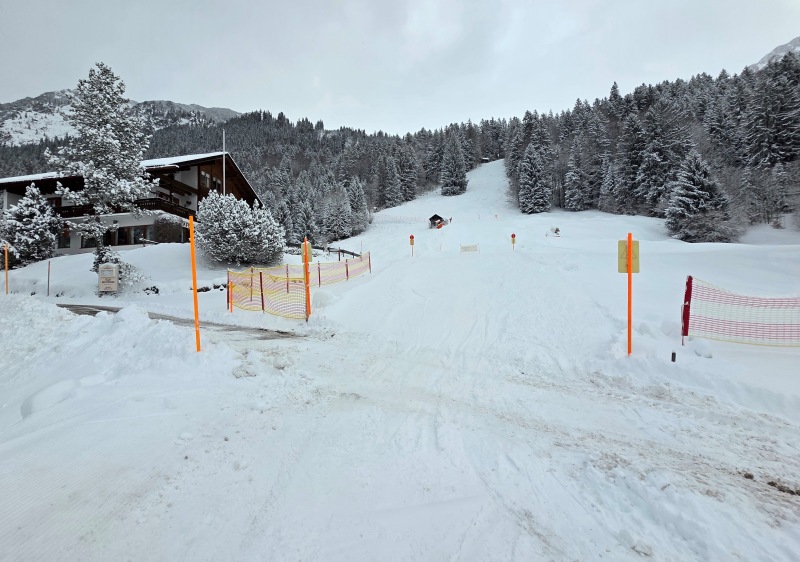 Road crossing number 1 on the Nebelhorn-Oberstdorf valley trail