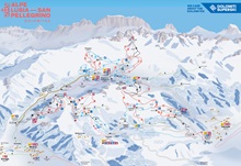 Alpe Lusia - San Pellegrino Ski Trail Map