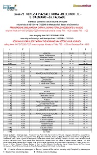  Line 72 Venice to Arabba Bus Timetable 