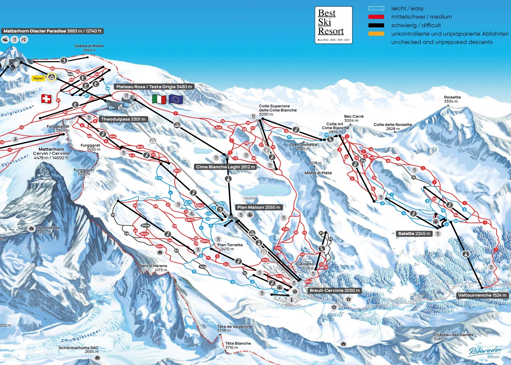 Cervinia Ski Resort Info Guide Breuil Cervinia Valtournenche Italy 