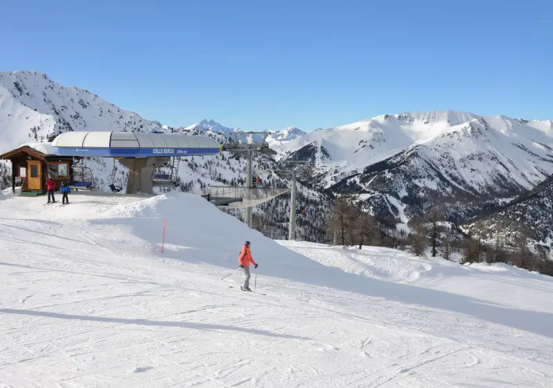 Claviere ski resort Italy, looking toward the French border & Montgenevre