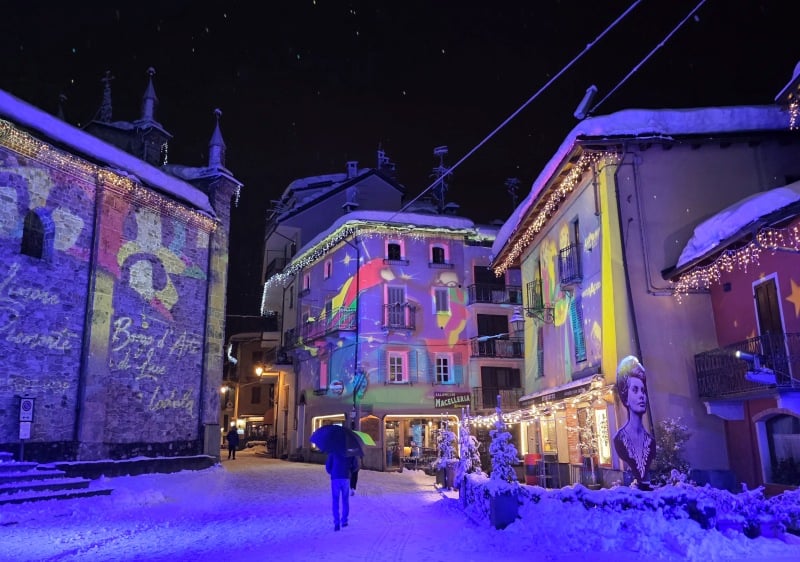 Limone Piemonte village centre is gorgeous on winter's nights