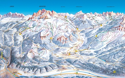 Obereggen - Val di Fiemme Ski Trail Map