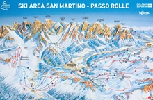 San Martino Passo Rolle Ski Trail & Piste Map