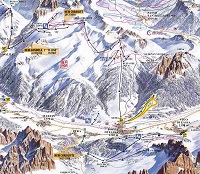 Ciampac-Buffaure-Catinaccio Ski  Trail Map