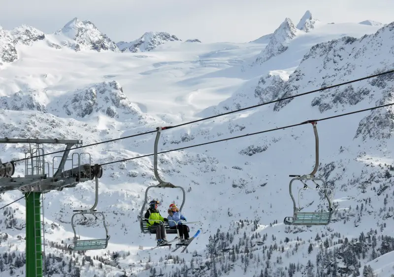 La Thuile ski resort has a mix of modern & older chairlifts 