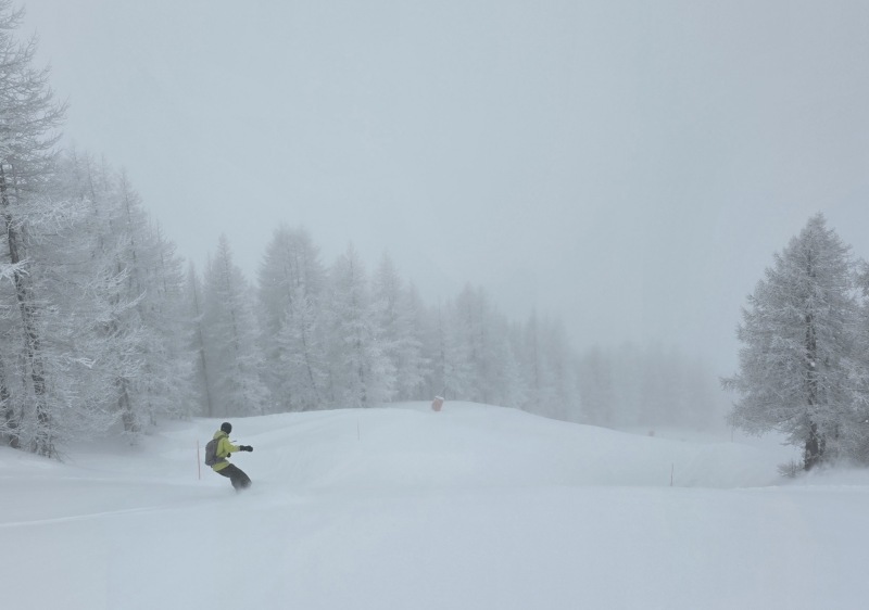 Empty piste at Sestriere