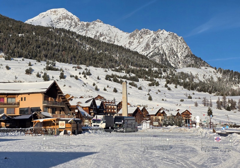 Empty car park at Montgenevre