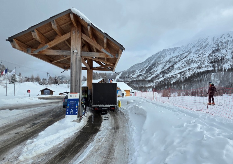 'Ski-in' petrol station Montgenevre