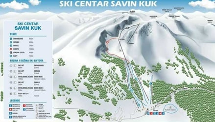 Savin Kuk - Zabljak Ski Trail Map