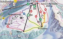 Tschentenalp Ski Trail Map
