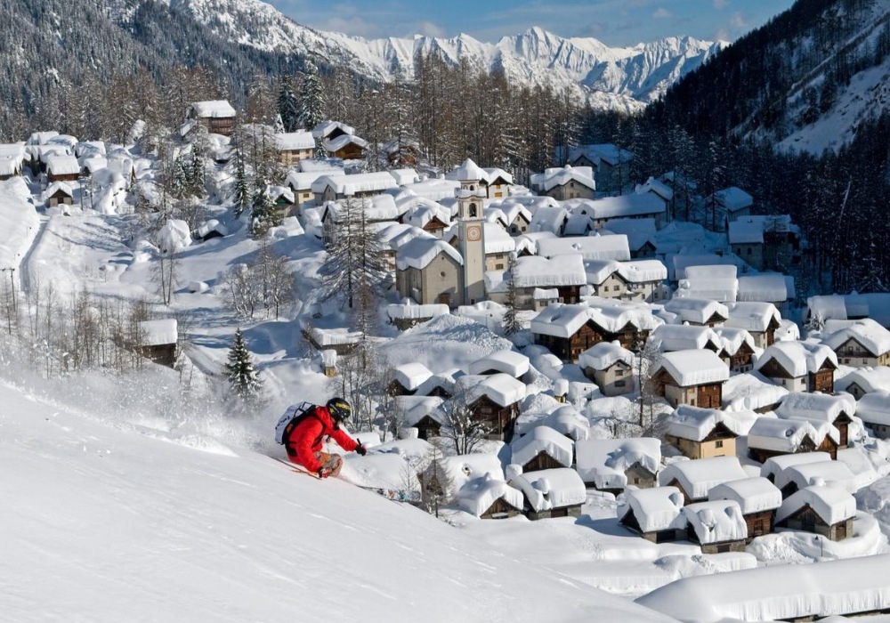 Bosco Gurin ski resort, Ticino, Switzerland