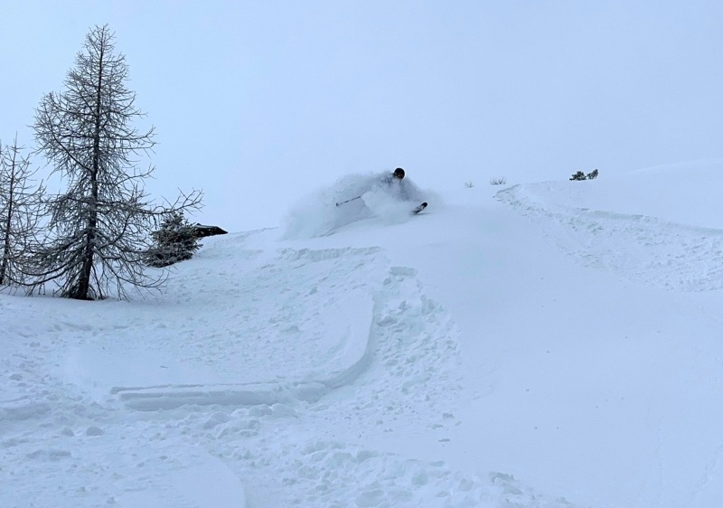 Bruson powder day skiing pleasure ....