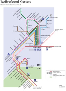 Klosters local transport network map
