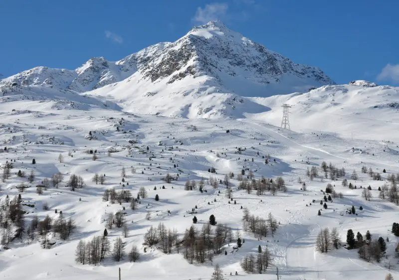 Diavolezza Lagalb ski resort, St Moritz, Switzerland.