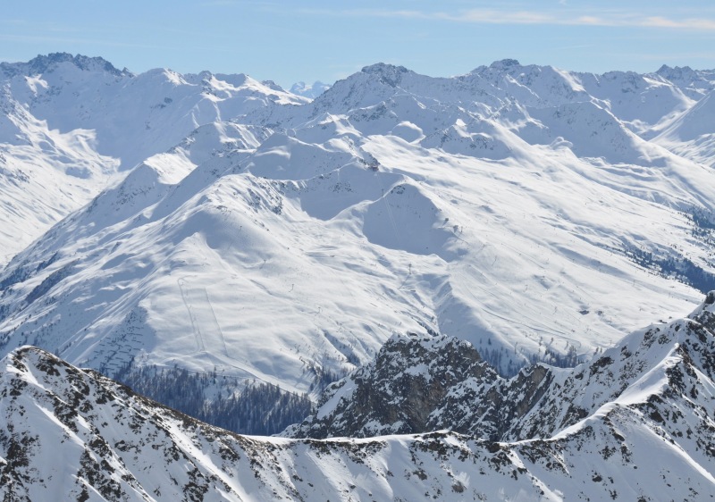Jakobshorn ski resort above Davos, Switzerland