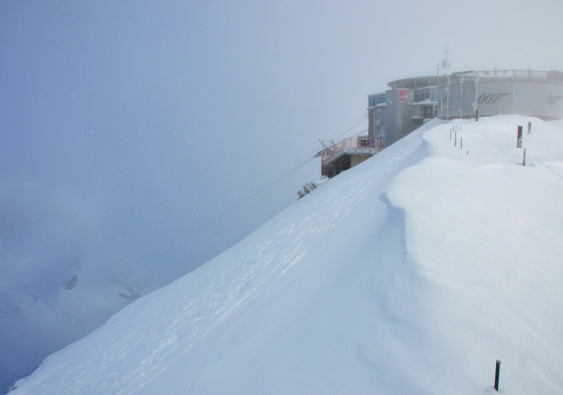 Top of Schilthorn provides a steep introduction to the Jungfrau Ski Region