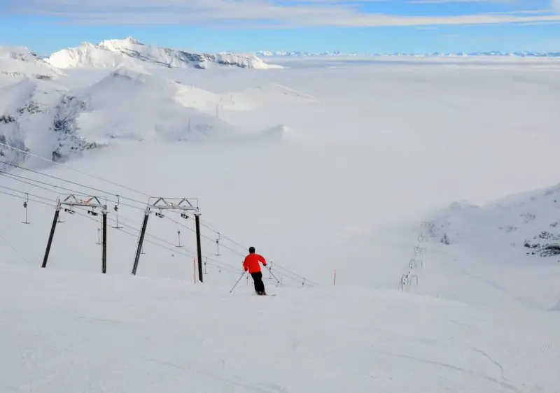 Laax ski resort from the top of the Vorab Glacier at 3018m.