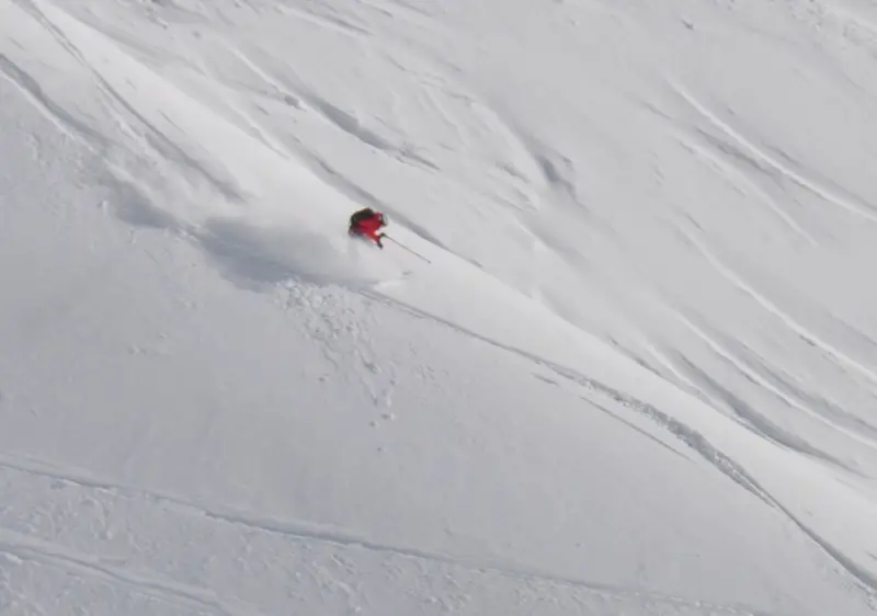 Easy access powder skiing is possible at Leukerbad Torrent Switzerland