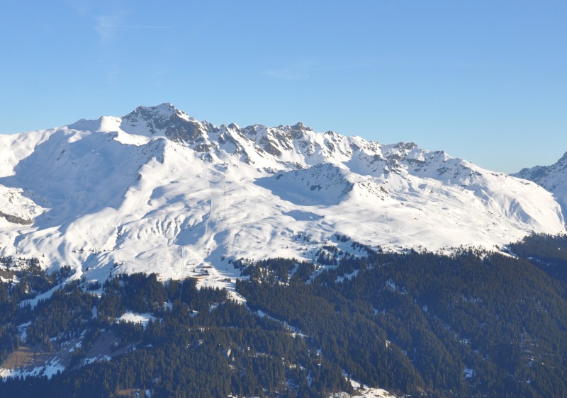 Madrisa ski resort in the morning sun above Klosters Switzerland