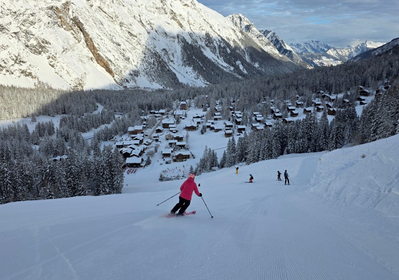 La Fouly piste skiing