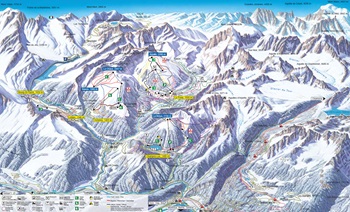 Pays du St Bernard (Champex, La Fouly, Vichères-Liddes) Ski Trail Map