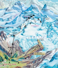 Saas Fee Summer Ski Map