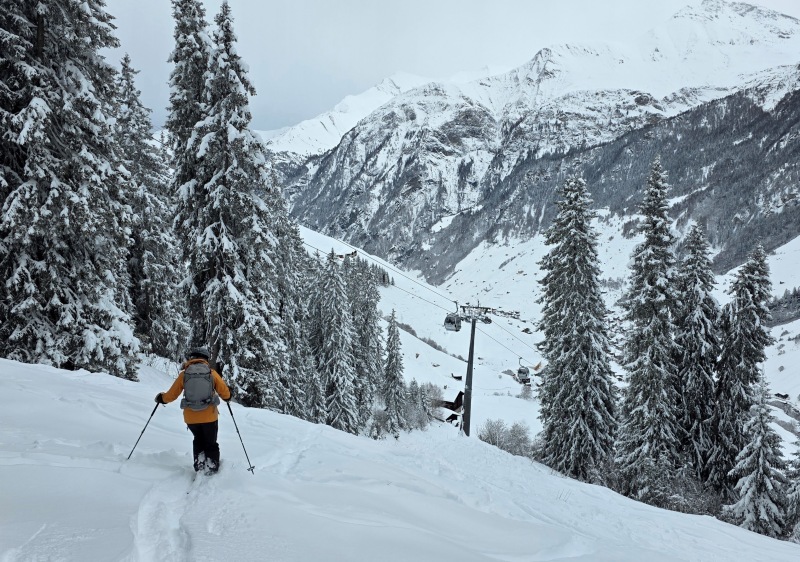 Entering the sector beneath the gondola at Vals