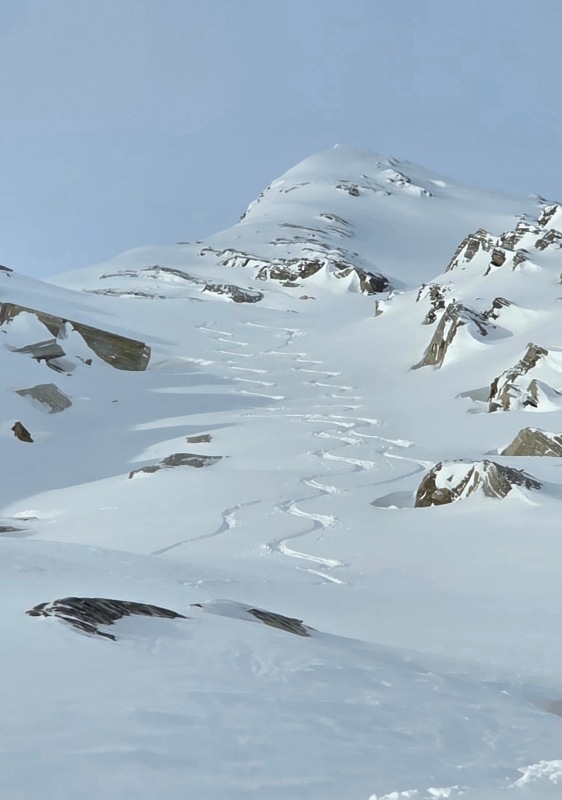 Fresh lines off  Dachsberg T-bar at Vals ski resort