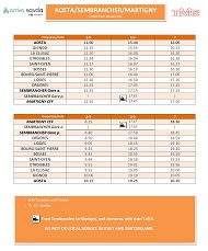  Aosta - Verbier (Sembrancher) Timetable