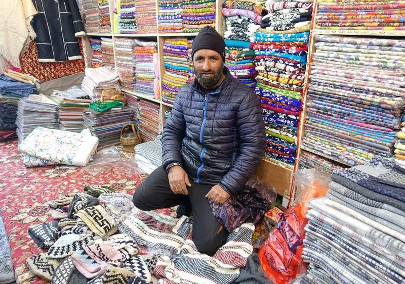 One of several Pashmina shops in Gulmarg