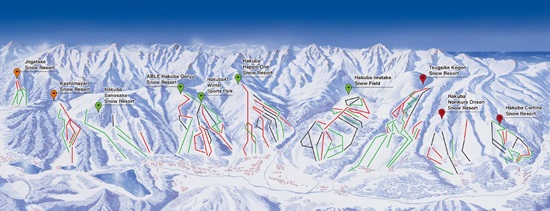 Hakuba Ski Resorts Map