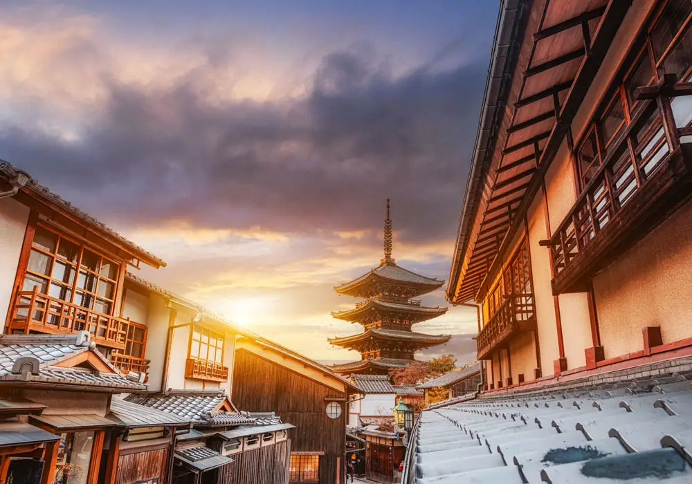Yasaka Pagoda and Sannen Zaka Street, Kyoto Japan