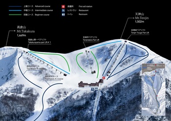 Tenjindaira Ski Trail Map