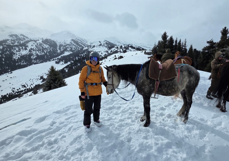 Thanking our loyal steeds before they head back down the hill