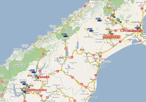 Methven New Zealand Map Getting To Methven New Zealand | Methven Travel