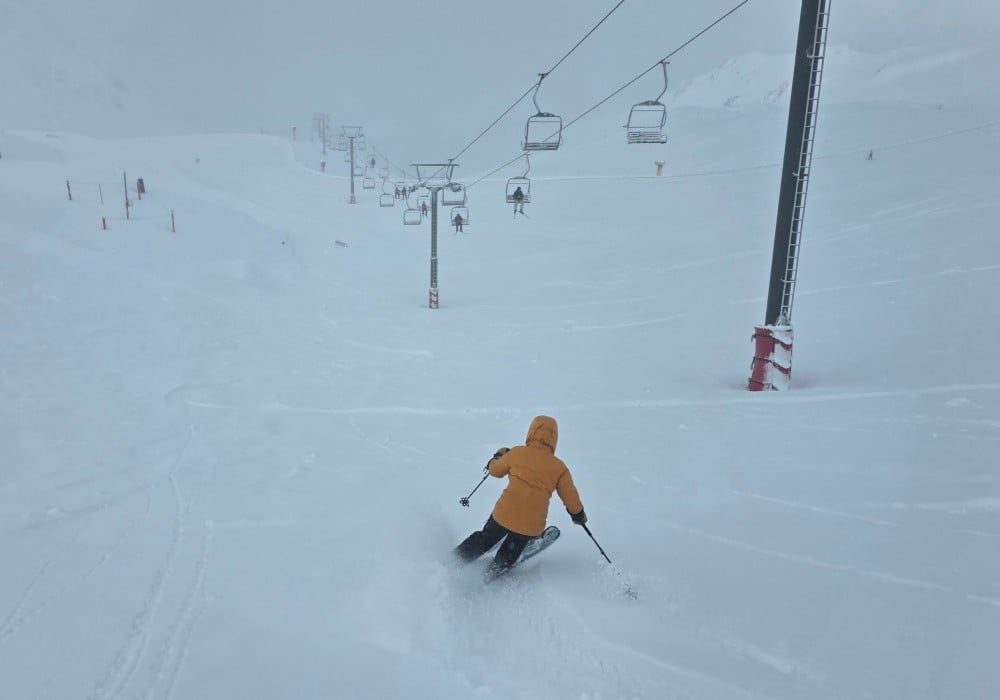 Powder under Towers chair