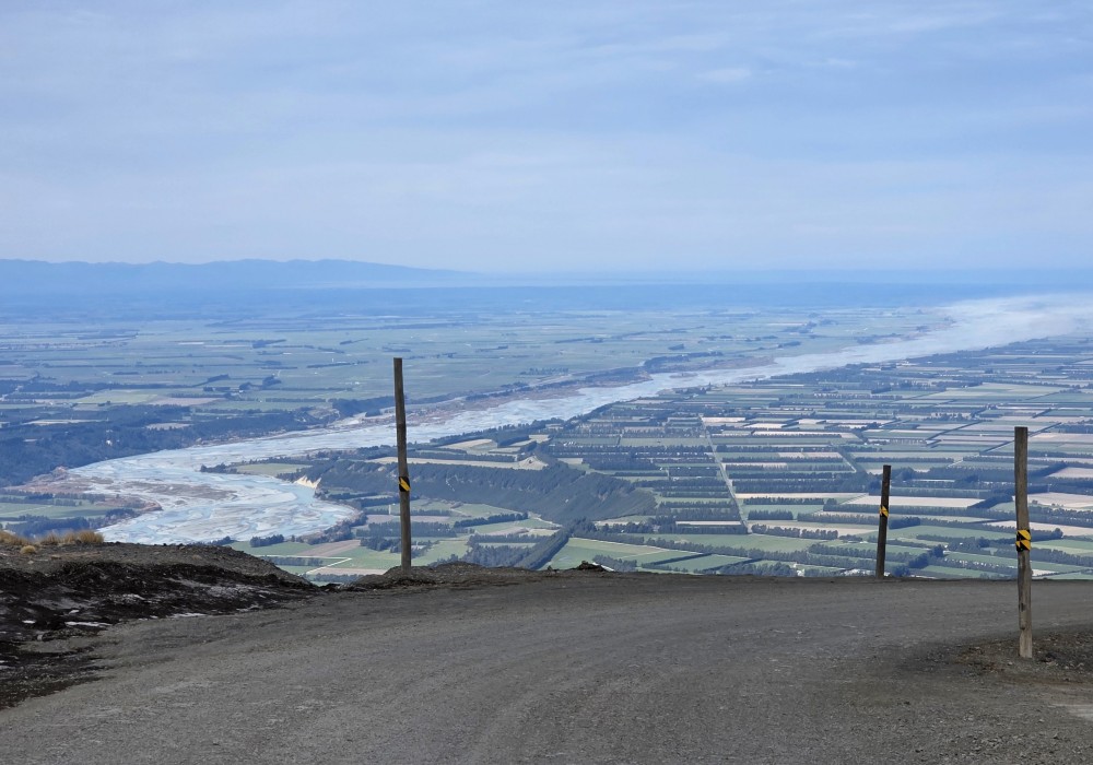 View to Rakaia River on the way down