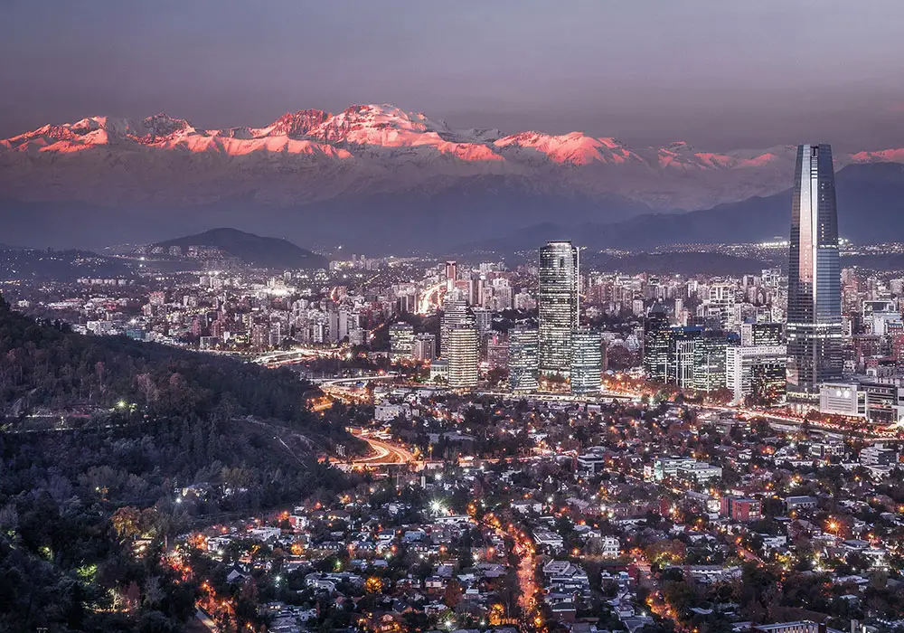 Santiago de Chile with the mountains in the background