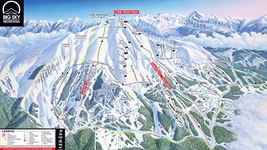 Big Sky South Face Ski Trail Map