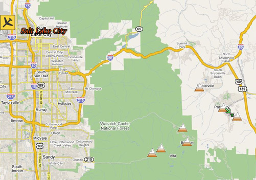 Getting to Brighton Ski Resort - Map Brighton 01 