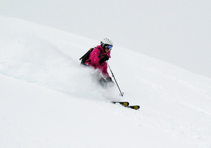 Jenny Ryan at  Selkirk Wilderness Skiing Review